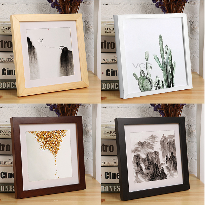 古典的な木製の正方形の額縁フォトプレキシガラス含むポスターフ - Engraved Wood Frame のレビューと価格