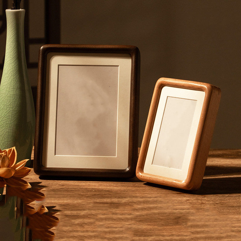 ブラックウォールナット無垢材フォトフレーム - 6インチクリ - Engraved Wood Frame のレビューと価格