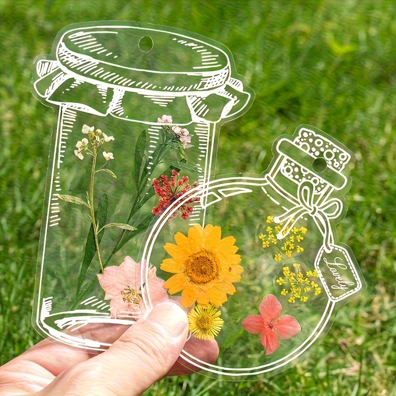 DIYドライフラワーしおり、透明PETボトル型プレスフラワー - Dried Flower Bookmark のレビューと価格