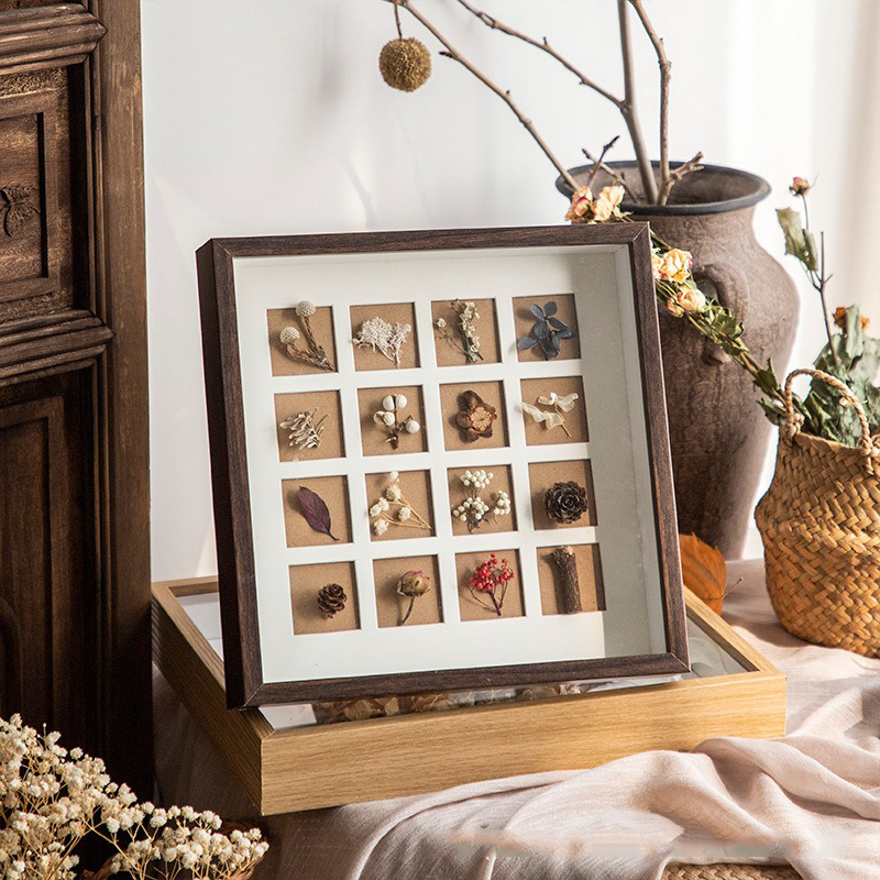 3D木製額縁　深さ3cm　無垢材　ドライフラワー写真フレーム - Engraved Wood Frame のレビューと価格