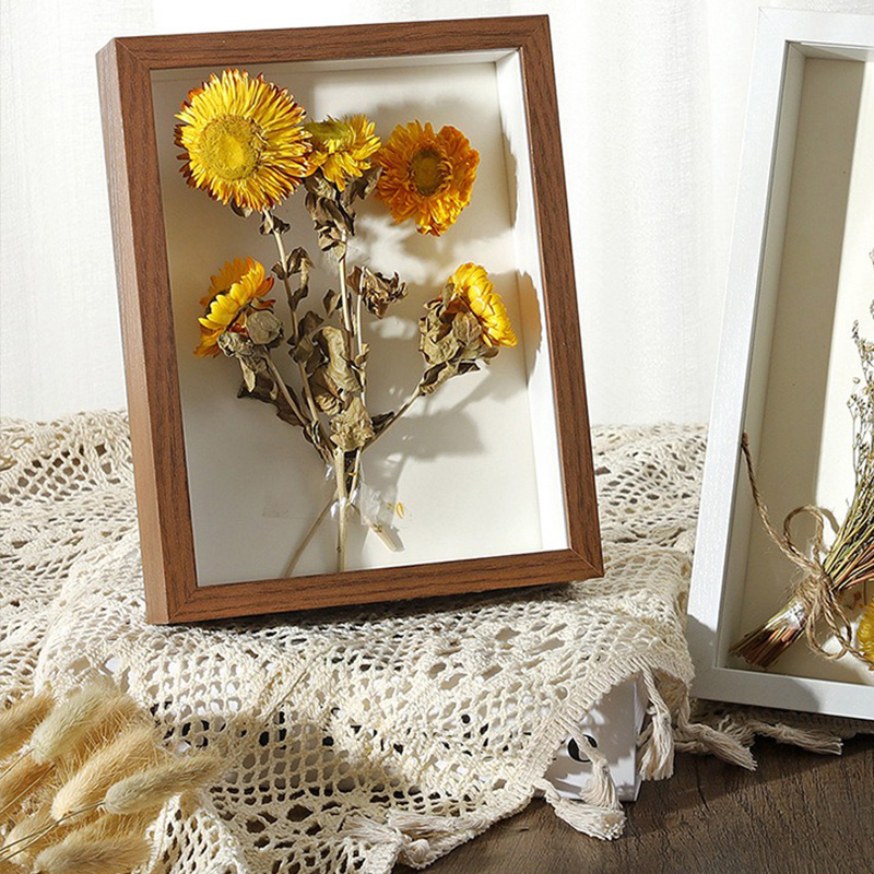 3D木製額縁　深さ3cm　無垢材　ドライフラワー写真フレーム - Engraved Wood Frame のレビューと価格