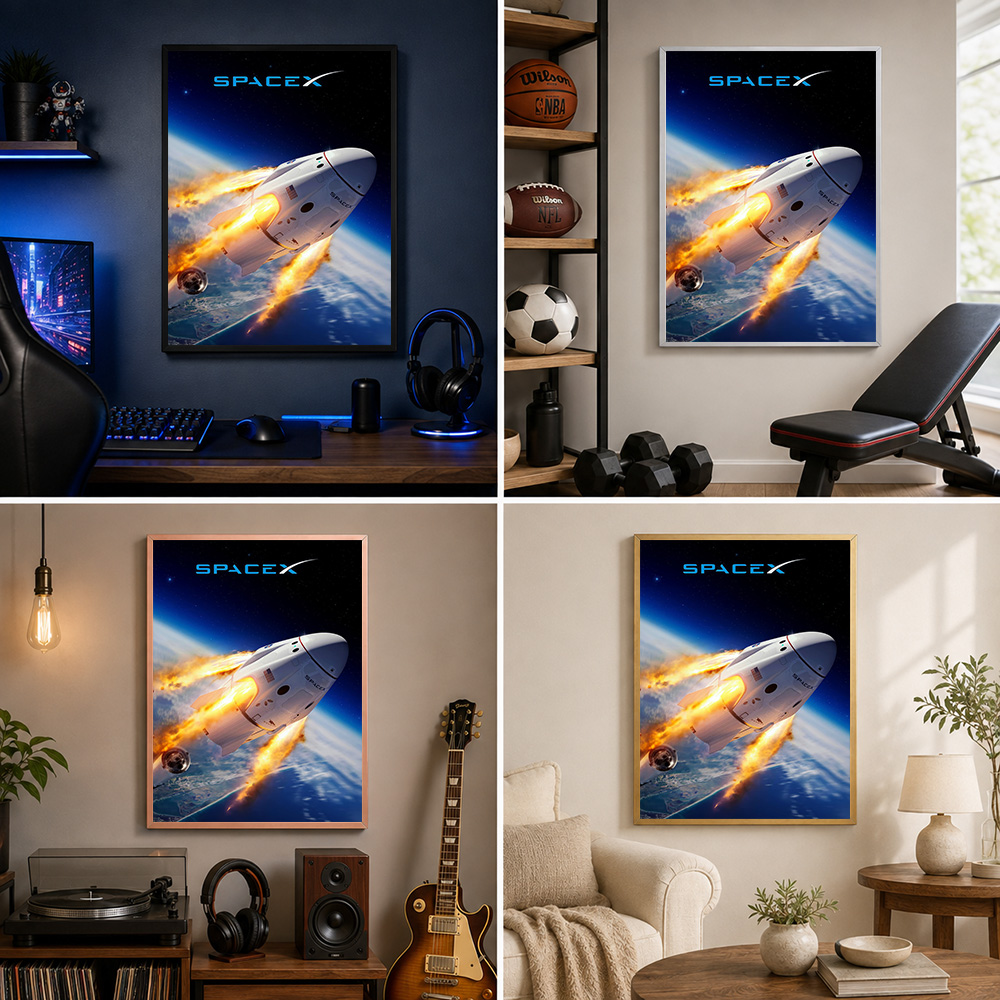 スペースX ドラゴンカプセル 再突入都市地図、額装されたアル - Custom Map Poster のレビューと価格